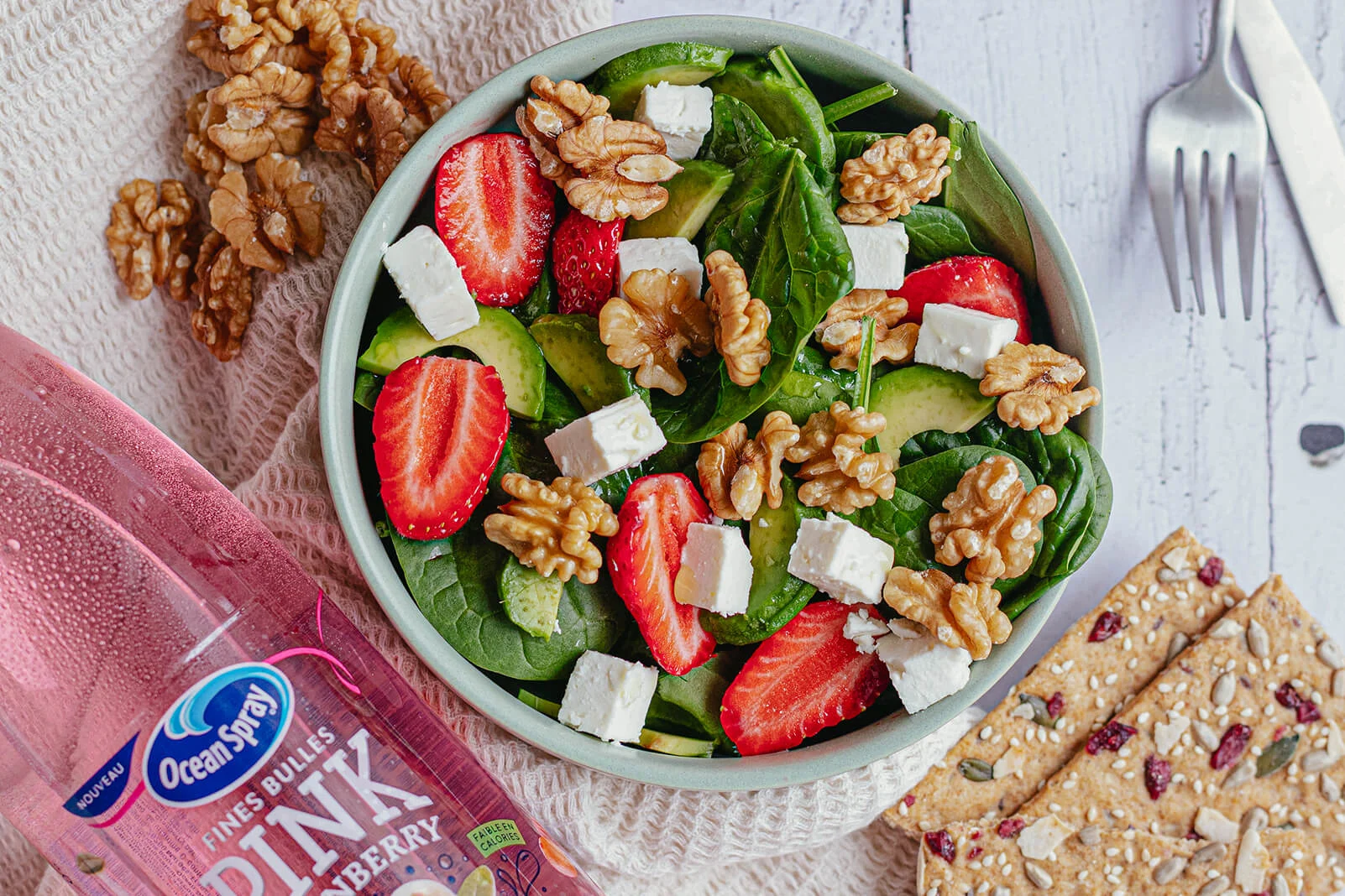 Salade ultra fraiche : Fraises et fêta